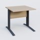 K1 Plateau droit 80x80 avec voile de fond bois. Plateau Acacia et pietement Anthracite