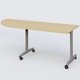 Module d'angle 90° pour table abattante gamme Design 200-80 cm à gauche. Plateau Chêne clair et pietement Aluminium.