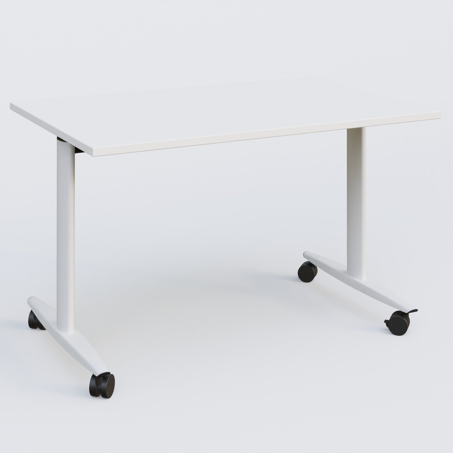 Table abattante gamme Design 120*80 cm. Plateau Blanc et pietement Blanc.
