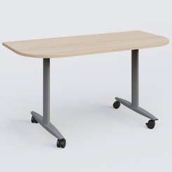 TABLES ABATTANTES - New Design - Module d'extrémité pour table abattante gamme Design 145*70 cm. Plateau Hêtre et pietement Aluminium.