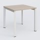 K7 plan droit 80*80 sur pieds fixe. Plateau Acacia et pietement Blanc