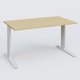 K1 Plateau droit 140x80 pieds fixe. Plateau Chêne clair et pietement Blanc