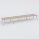K5 table bench 560*120 cm. Plateau Chêne naturel et pietement Chrome avec base chromé.