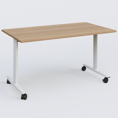 TABLES ABATTANTES - L.140xP.80 cm - Table abattante gamme Design 140*80 cm. Plateau Noyer et pietement Blanc.
