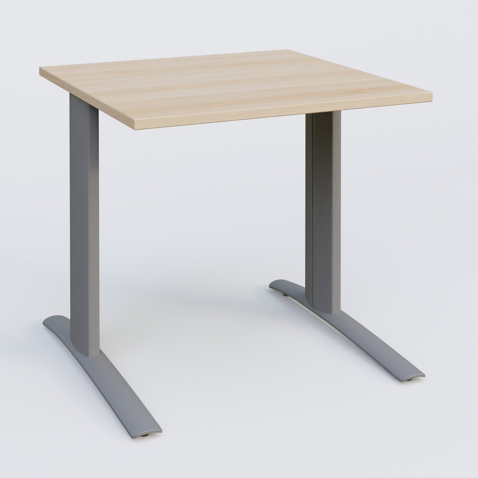 K1 Plateau droit 80x80 pieds fixe. Plateau Hêtre et pietement Aluminium