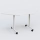 Module 1/4 de couronne pour table abattante gamme Design 120*120 cm. Plateau Blanc et pietement Blanc.