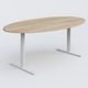 Table ovale gamme Pure 200-110 cm. Plateau Chêne naturel et pietement Blanc.