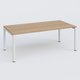 K3 Plateau droit 200x100 . Plateau Noyer et pietement Blanc