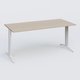 Plan droit, pieds fixes, 160x80cm, plateau acacia, structure blanc