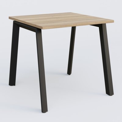[Pas de famille] - [Pas de sous famille] - K8 plan droit 80*80 sur pieds fixe. Plateau Chêne naturel et pietement Noir Grainé