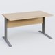 K1 Plateau droit 140x80 avec voile de fond bois. Plateau Hêtre et pietement Aluminium