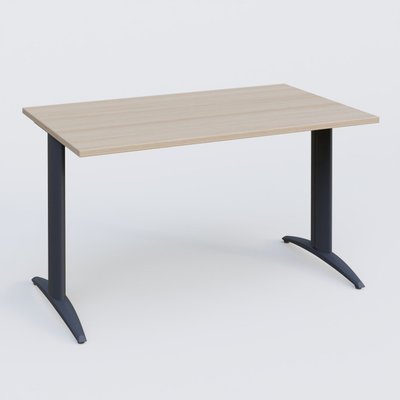 Gamme K2 - Plans droits - Plan droit, pieds fixes, 140x70cm, plateau acacia, structure anthracite