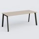 K8 plan droit 180*80 sur pieds fixe. Plateau Acacia et pietement Noir Grainé
