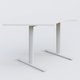Module 1/4 de couronne gamme Pure 120-120 cm. Plateau Blanc et pietement Blanc.