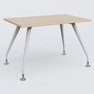 [Pas de famille] - [Pas de sous famille] - K5 plan droit 120*80 cm. Plateau Hêtre et pietement Blanc avec base chromé.