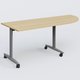 Module d'angle 90° pour table abattante gamme Design 200-80 cm à droite. Plateau Chêne clair et pietement Aluminium.