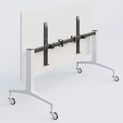 [Pas de famille] - [Pas de sous famille] - Module droit de la gamme LEM 180-80 cm. Plateau Blanc et pietement Blanc.