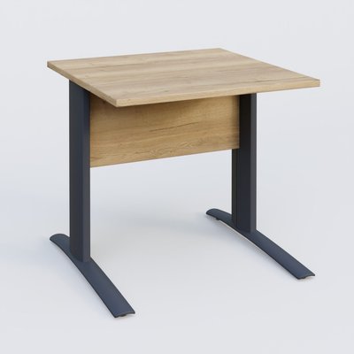 [Pas de famille] - [Pas de sous famille] - K1 Plateau droit 80x80 avec voile de fond bois. Plateau Chêne naturel et pietement Anthracite