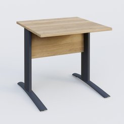 [Pas de famille] - [Pas de sous famille] - K1 Plateau droit 80x80 avec voile de fond bois. Plateau Chêne naturel et pietement Anthracite