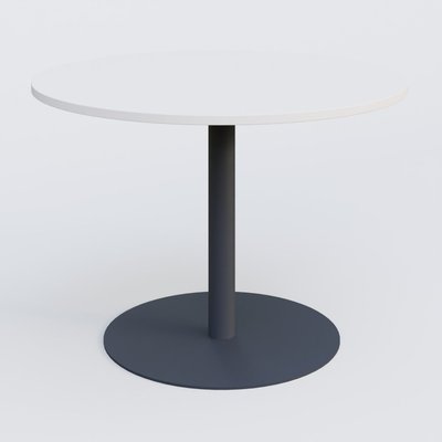 TABLES DE REUNION - Ronde - Table ronde diametre 100 cm avec pieds colonne centrale. Plateau Blanc et pietement Anthracite