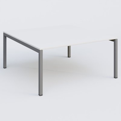 [Pas de famille] - [Pas de sous famille] - K3 Plateau droit 160x165 pieds fixe. Plateau Blanc et pietement Aluminium.