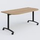 Module d'extrémité pour table abattante gamme Arca 165-80 cm. Plateau Noyer et pietement Noir.