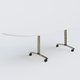 Module d'angle 90° Gauche gamme Arca 200-80 cm. Plateau Blanc et pietement Chrome.