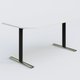Module d'extrémité gamme Pure 165-80 cm. Plateau Blanc et pietement Noir/Chrome.