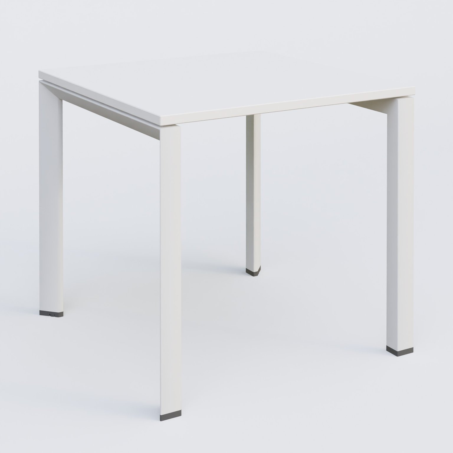 K7 plan droit 80*80 sur pieds fixe. Plateau Blanc et pietement Blanc