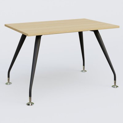 [Pas de famille] - [Pas de sous famille] - K5 plan droit 120*80 cm. Plateau Chêne clair et pietement Noir Mat avec base chromé.