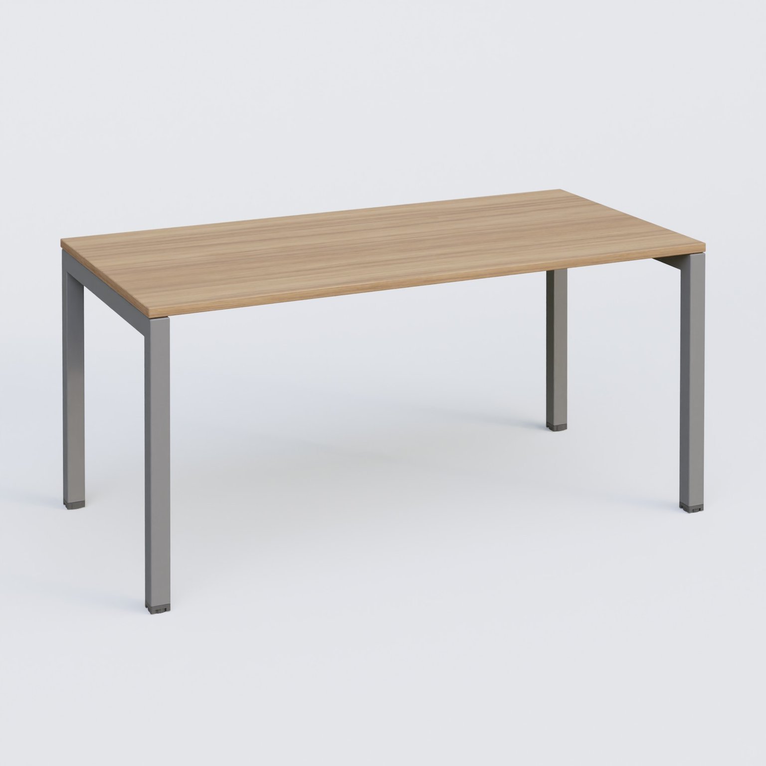 K3 Plateau droit 160x80 . Plateau Noyer et pietement Aluminium