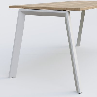 [Pas de famille] - [Pas de sous famille] - K8 plan droit 140*80 sur pieds fixe. Plateau Chêne naturel et pietement Blanc
