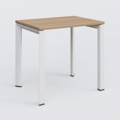 [Pas de famille] - [Pas de sous famille] - K7 plan droit 80*60 sur pieds fixe. Plateau Noyer et pietement Blanc