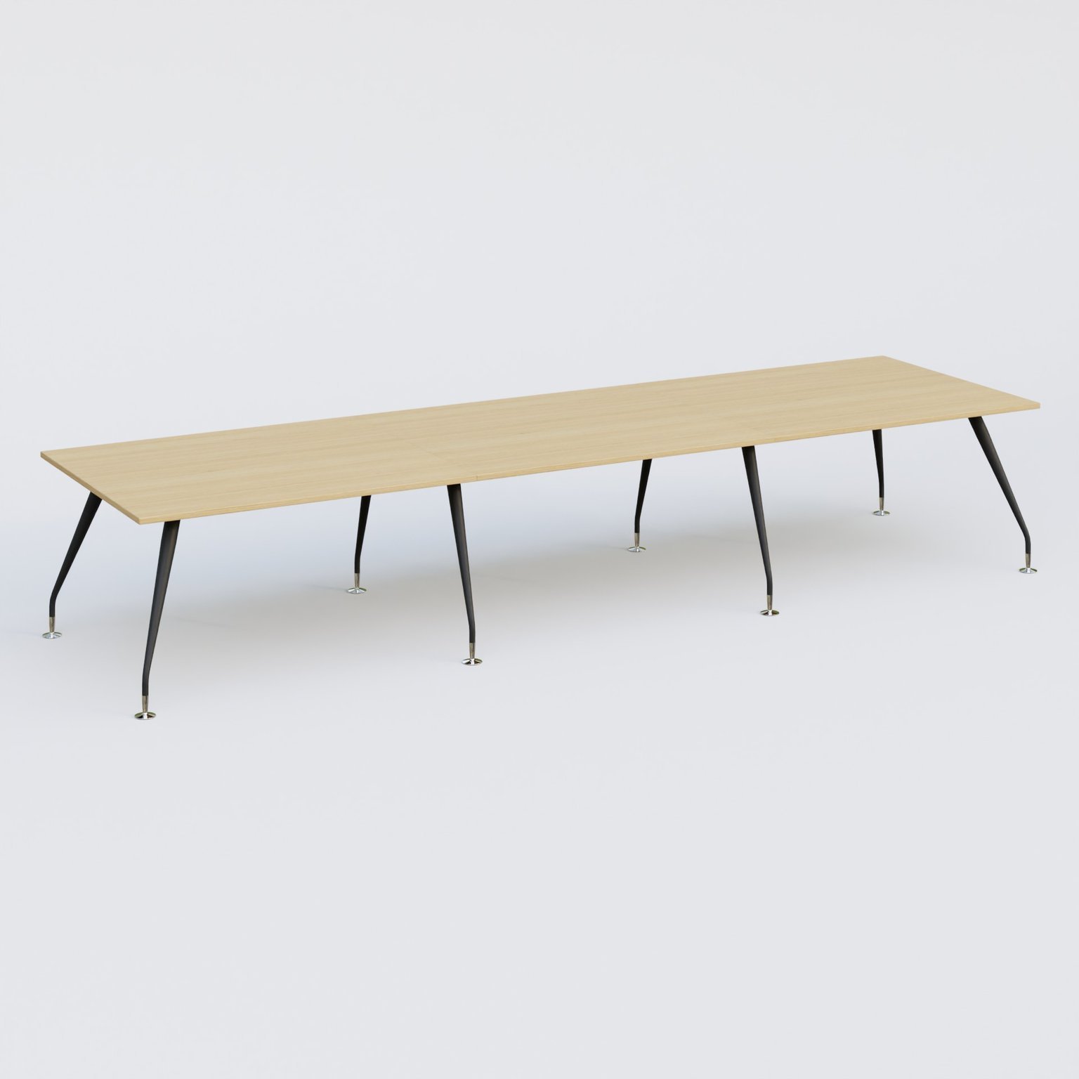 K5 table bench 420*120 cm. Plateau Chêne clair et pietement Noir Mat avec base chromé.