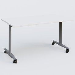 TABLES ABATTANTES - L.140xP.80 cm - Table abattante gamme Design 140*80 cm. Plateau Blanc et pietement Aluminium.