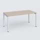 Plan droit 180x80cm, plateau acacia, structure blanc