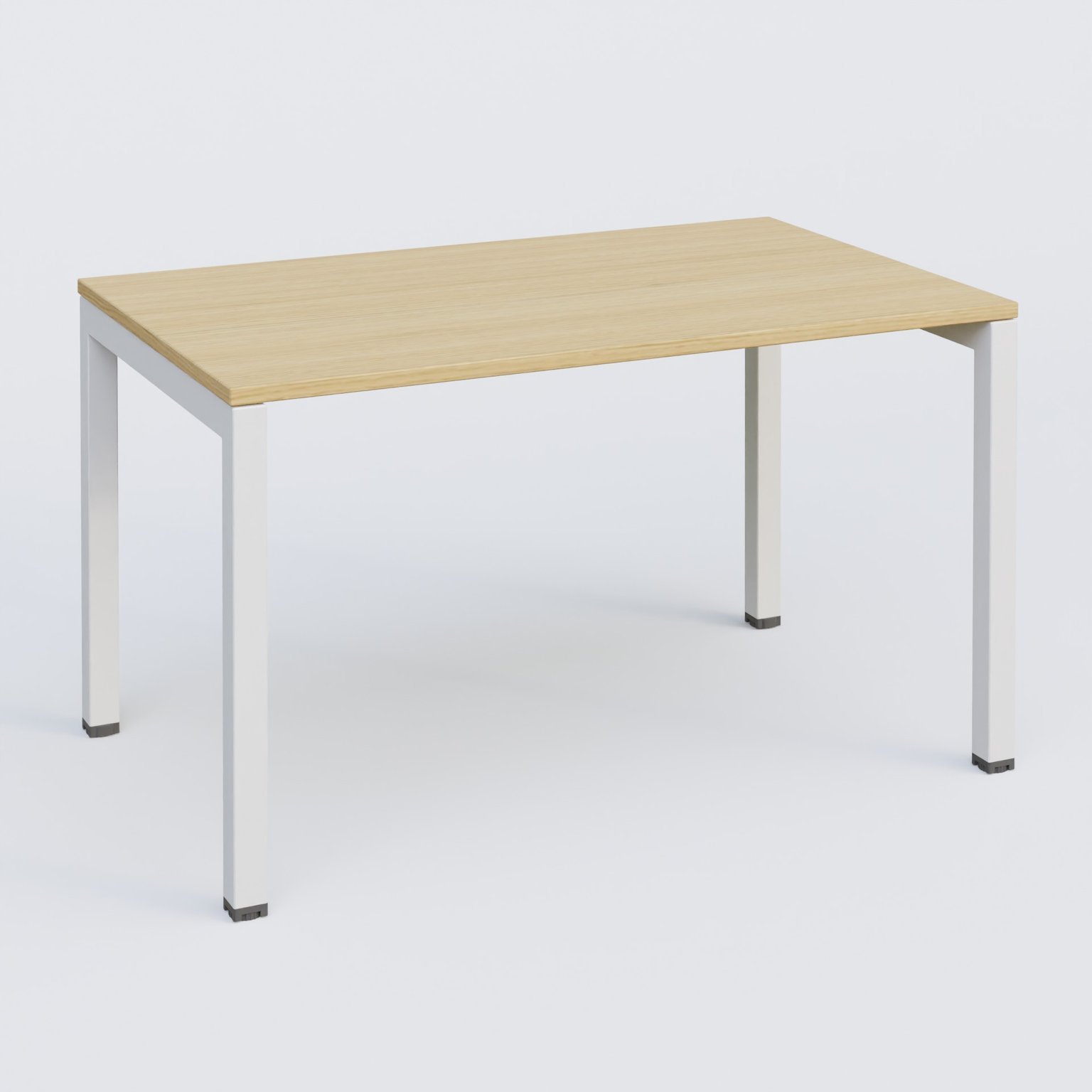 K3 Plateau droit 140x80 . Plateau Chêne clair et pietement Blanc