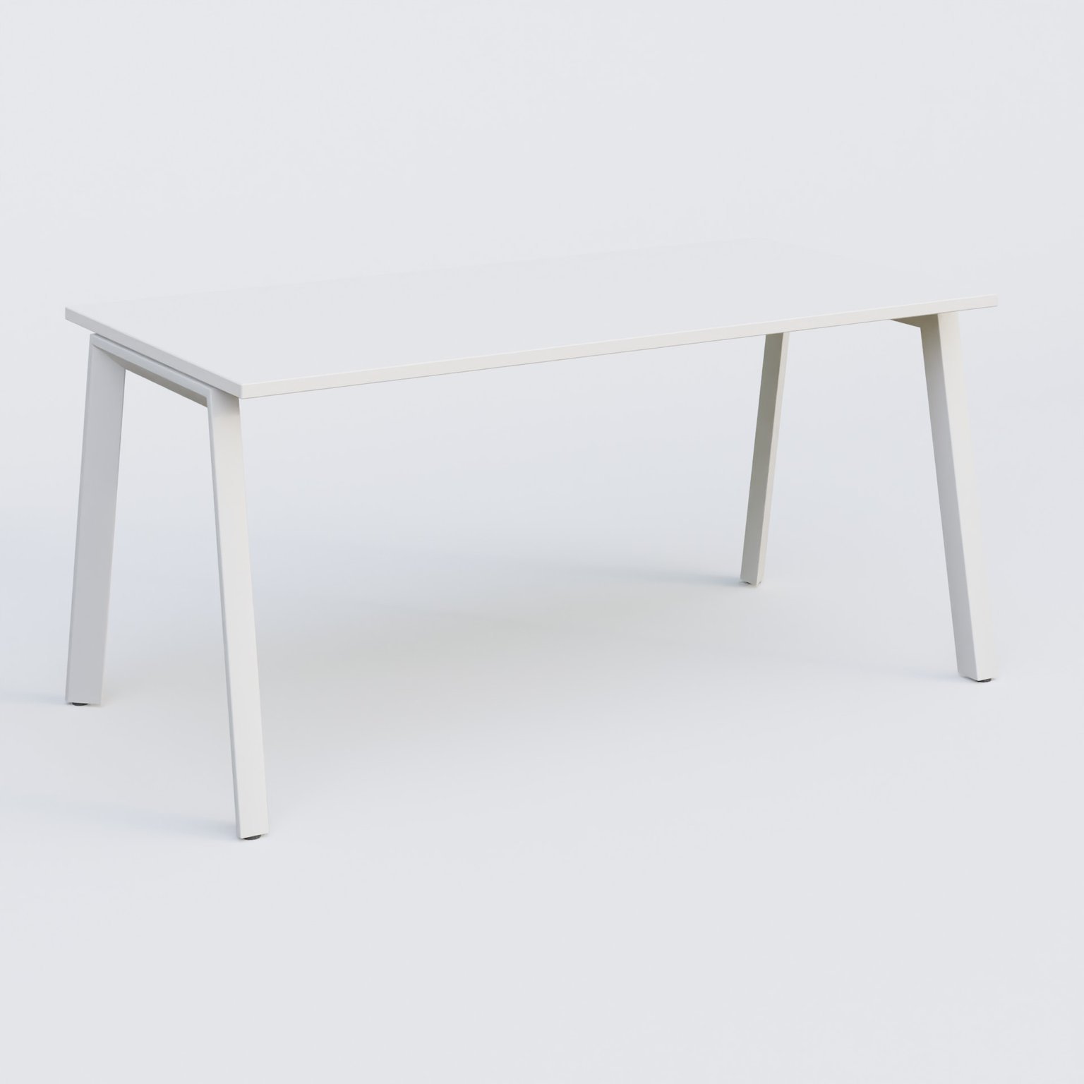 K8 plan droit 160*80 sur pieds fixe. Plateau Blanc et pietement Blanc