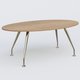 K5 table ovale 200*110 cm. Plateau Noyer et pietement Chrome avec base chromé.