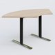 Module 1/4 de couronne gamme Pure 120-120 cm. Plateau Hêtre et pietement Noir/Chrome.