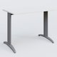 K2 Plateau droit 100x60 pieds fixe. Plateau Blanc et pietement Aluminium.