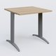 K2 Plateau droit 80x80 pieds fixe. Plateau Chêne naturel et pietement Aluminium.