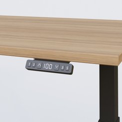 [Pas de famille] - [Pas de sous famille] - Poste solo 160*70 réglable en hauteur éléctriquement de 70-120 cm gamme KPro2. Plateau Noyer et pietement Noir.