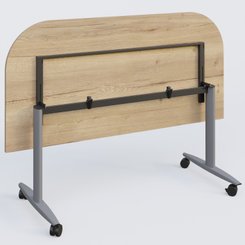 [Pas de famille] - [Pas de sous famille] - Module d'extrémité pour table abattante gamme Design 165*80 cm. Plateau Chêne naturel et pietement Aluminium.