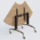 Module 1/4 de couronne de la gamme LEM 120-120 cm. Plateau Noyer et pietement Noir/Chrome.