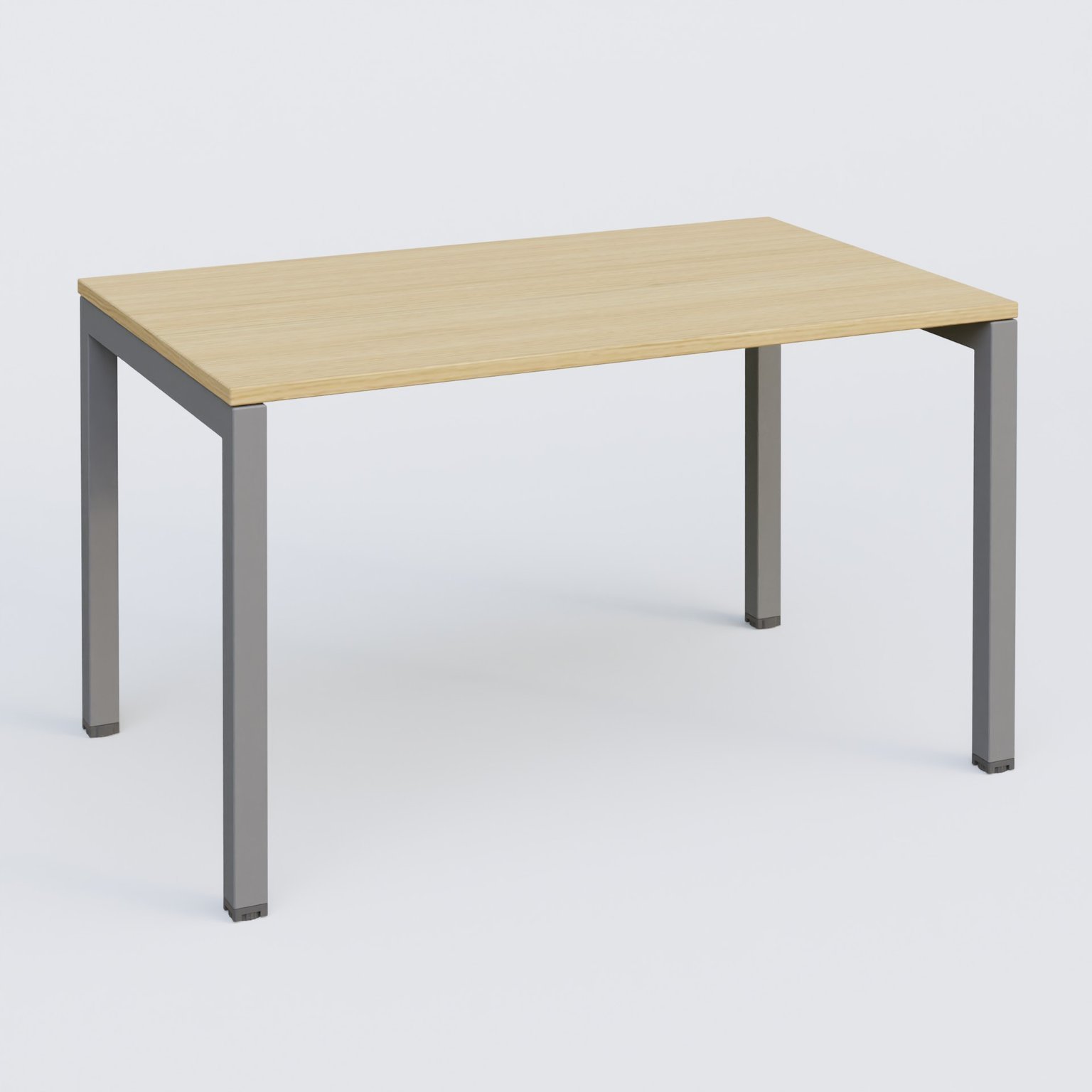 K3 Plateau droit 120x80 . Plateau Chêne clair et pietement Aluminium