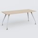 K5 plan droit 180*80 cm. Plateau Hêtre et pietement Blanc avec base chromé.