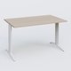 K2 Plateau droit 140x80 pieds fixe. Plateau Acacia et pietement Blanc