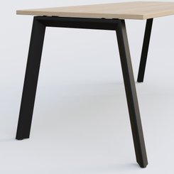 [Pas de famille] - [Pas de sous famille] - K8 plan droit 140*80 sur pieds fixe. Plateau Hêtre et pietement Noir Grainé
