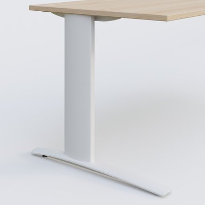 Gamme K1 - Plans droits - K1 Plateau droit 80x60 pieds fixe. Plateau Hêtre et pietement Blanc